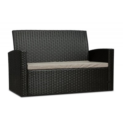 Комплект садовой мебели Divan24 Кипр из искусственного ротанга, диван, 2 кресла и стол, цвет венге